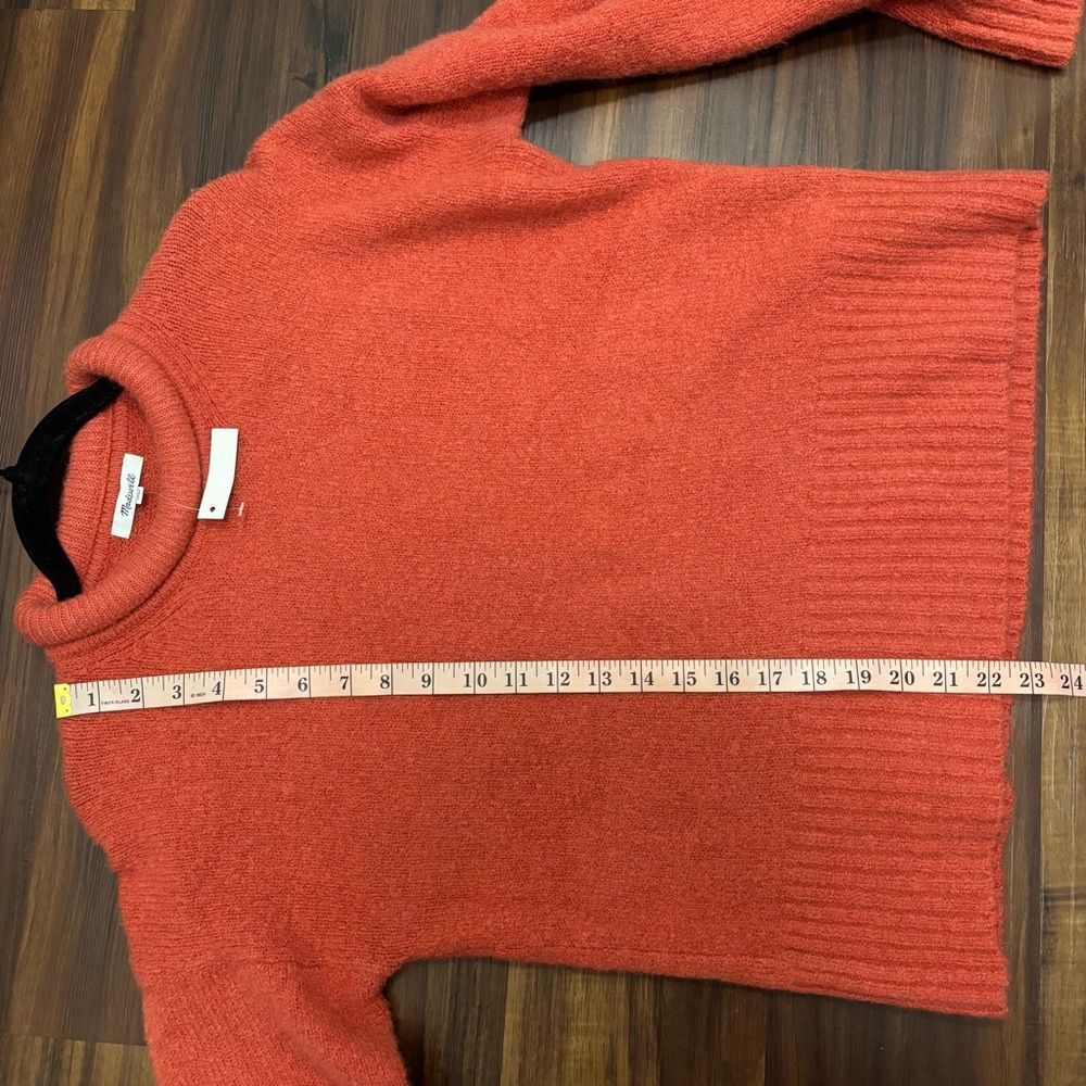 NWT Madewell Sz Small Red Orange Wool Alpaca Blend Mock Neck Sweater Comfy Cozy - Picture 7 of 8